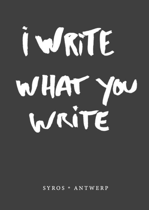 I Write What You Write, I Walk Where You Walk