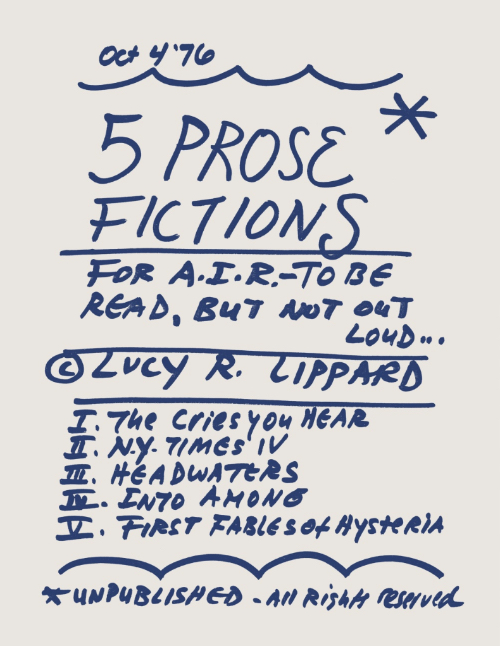 Lucy Lippard - 5 Prose Fictions